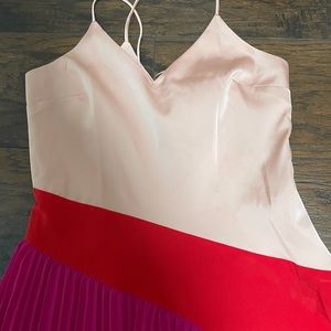 Spaghetti strap blush combo colored dress